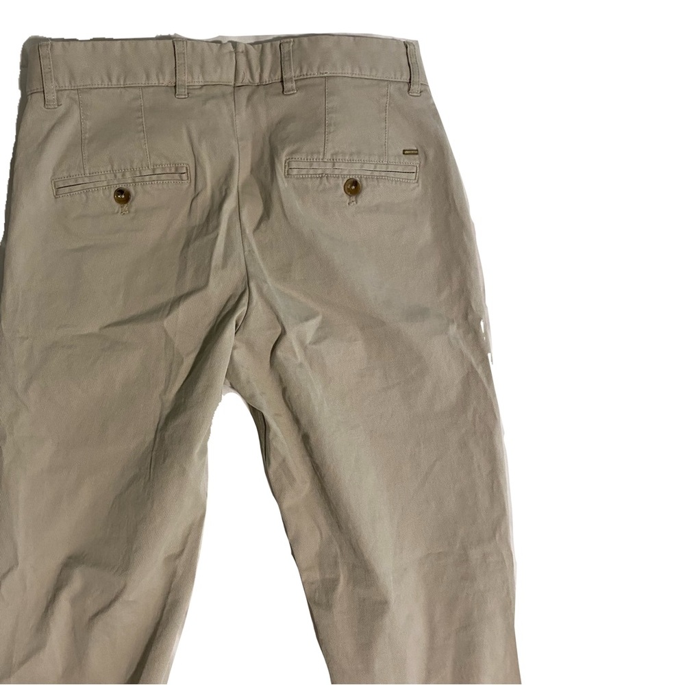 Beige Straight-Leg Pants